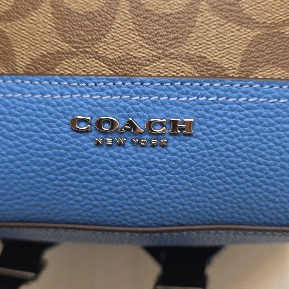 Coach Hudson Men's Blue and‎ Brown Backpack. NWT